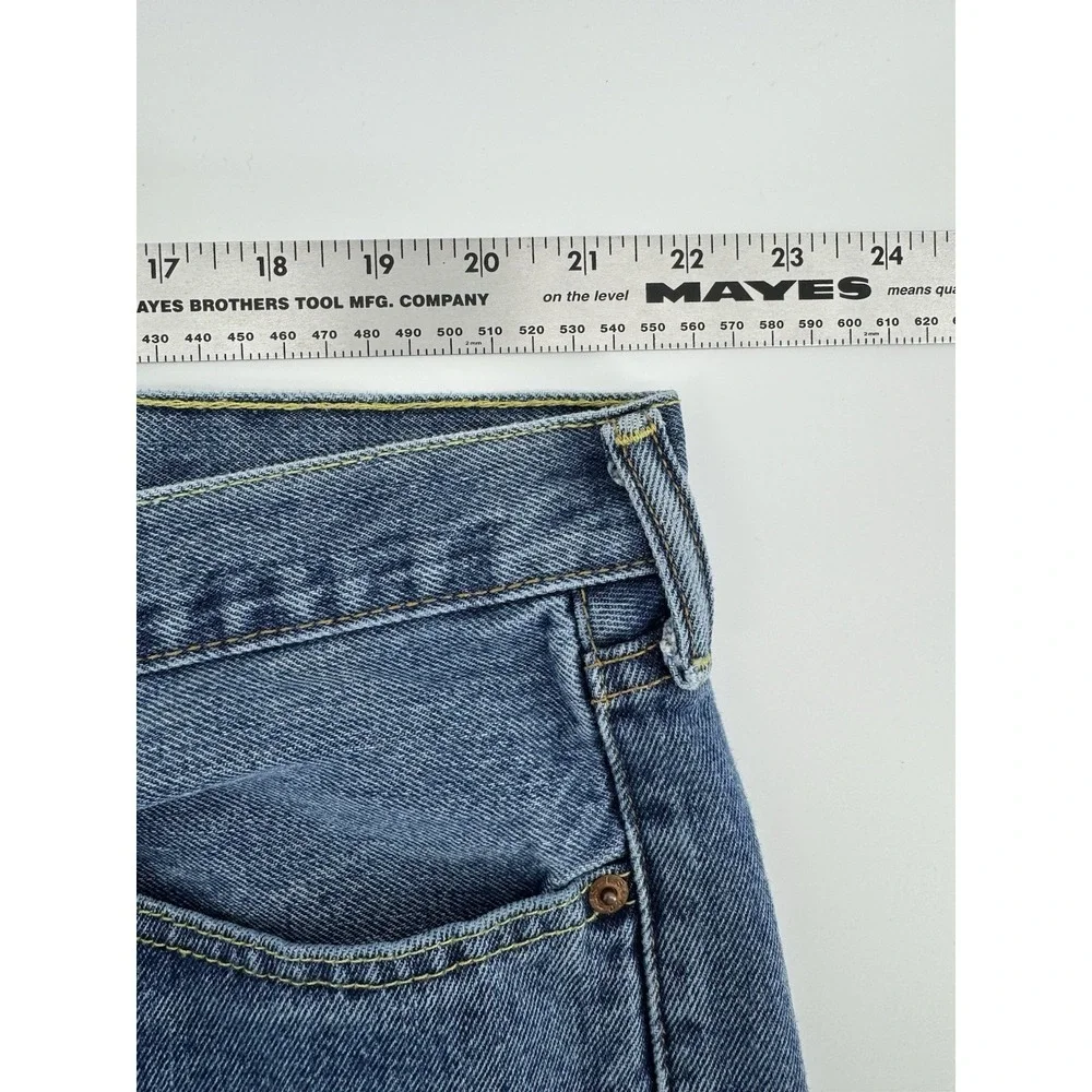 Levi's 505 Size 42x30 Blue Denim Jeans Regular‎ Fit Straight Leg Red Tab